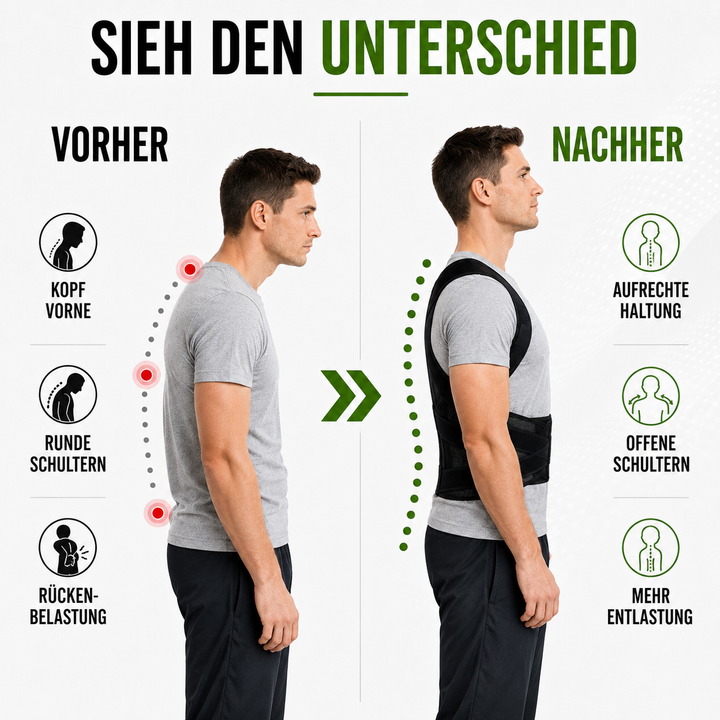 Ergonomischer Haltungstrainer zur Verbesserung der Haltung. Unisex Rückenkorrektor für Komfort & Schmerzlinderung.