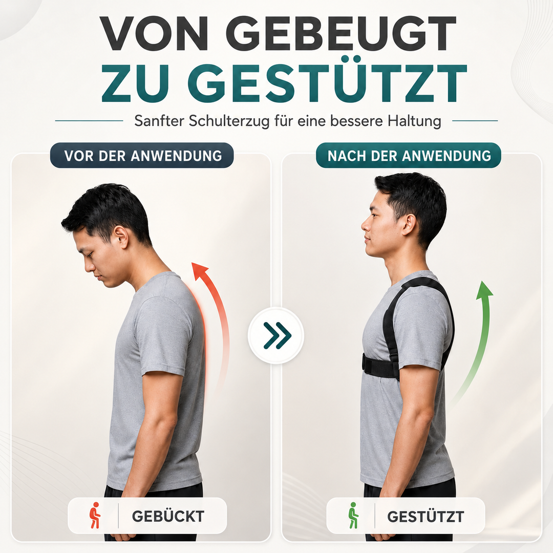 Rückenstütze & Haltungstrainer, hilft bei der Schmerzreduktion & verbessert die Haltung.