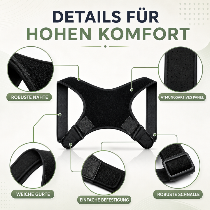 Unisex Haltungskorrektur, verstellbar, bietet Komfort & unterstützt eine aufrechte Körperhaltung.