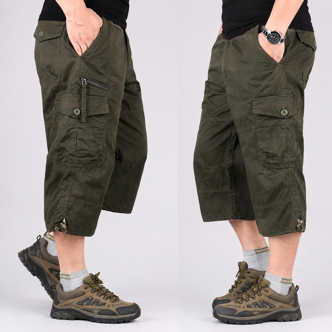 Herren schnelltrocknende Capri-Cargo-Shorts für Outdoor-Aktivitäten, Wandern & Reisen. Strapazierfähig.