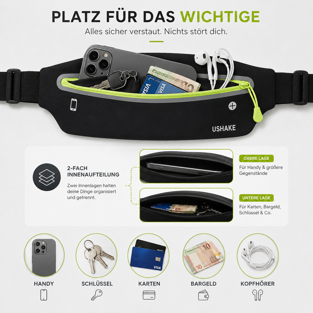 Schlankes Design des Laufgürtels für maximalen Komfort