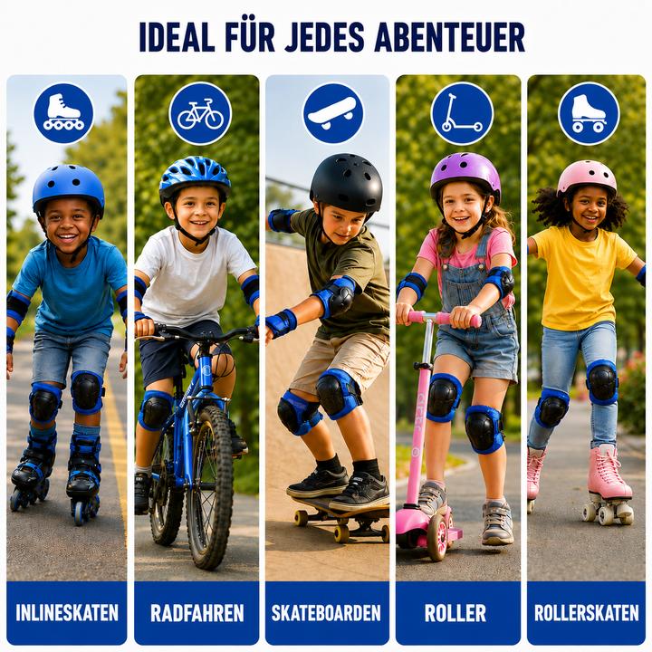 Vielseitiges Kinder Protektoren Set für Outdoor Spielzeug, Skaten, Fahrradfahren & mehr Sicherheit beim Sport.