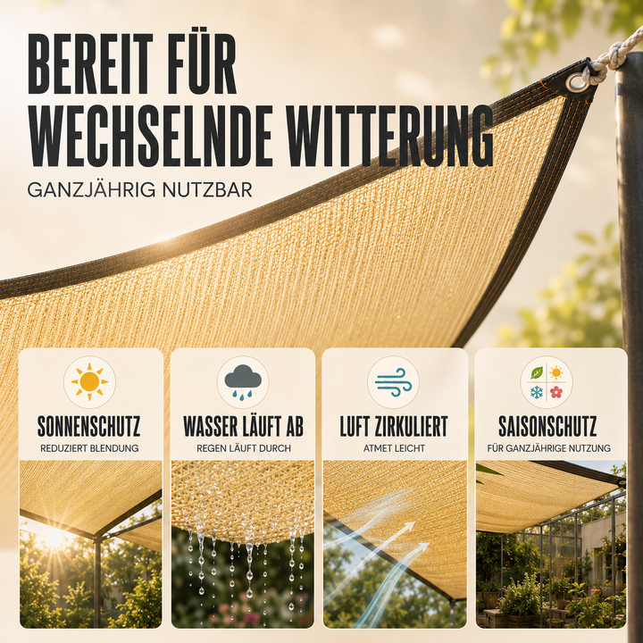 Robustes UV-beständiges Sonnensegel für Ihren Garten.