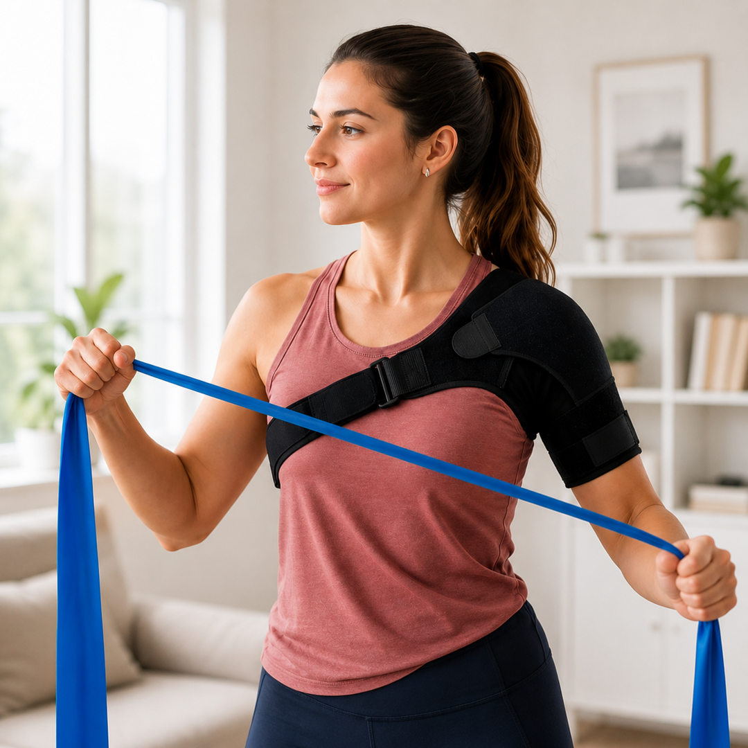 Sport-Schulterstütze unisex, mit starker Kompression für maximale Unterstützung.