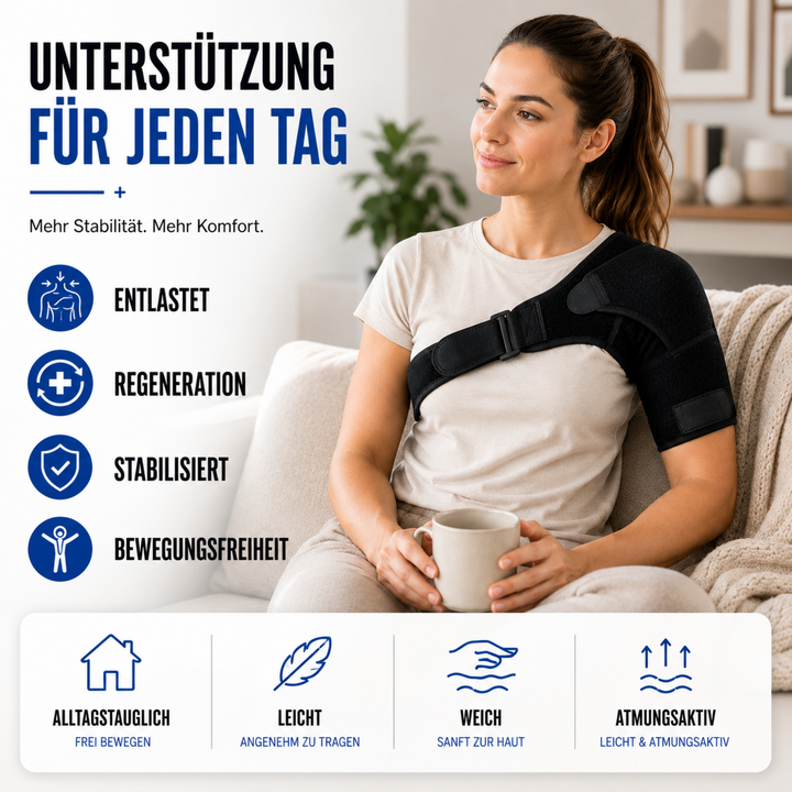 Ergonomische Gelenkstütze für die Schulter, verstellbar & unisex für optimale Unterstützung.