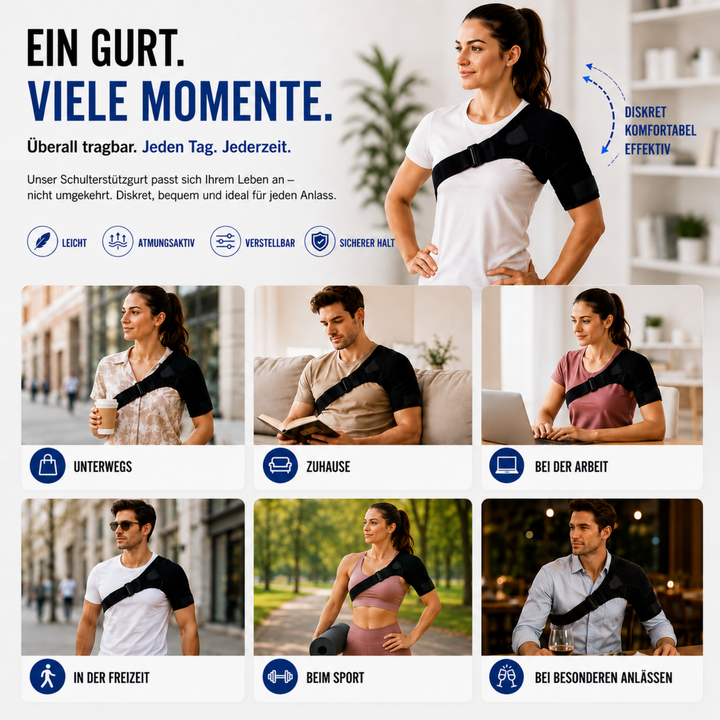 Unisex Schulterstütze mit Kompression zur schnellen Schmerzlinderung & Stabilität.