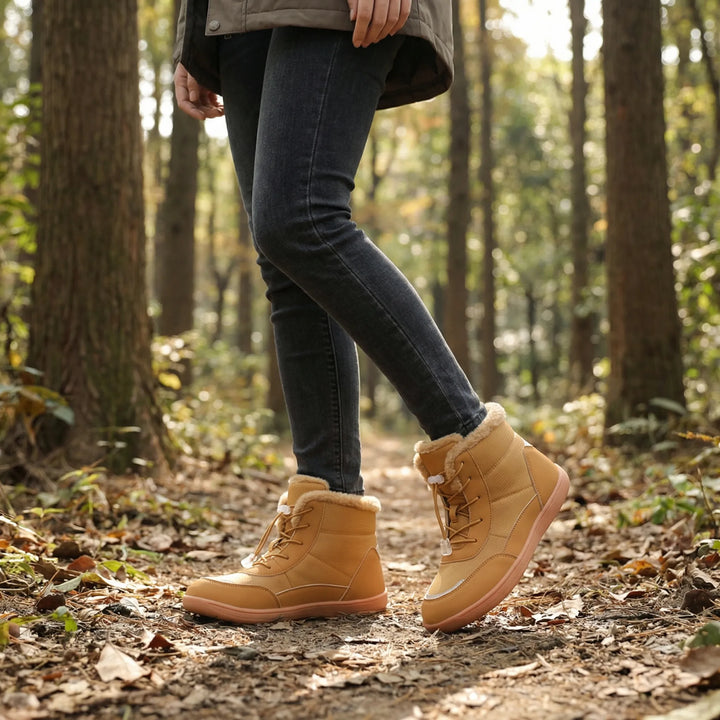 Schwarze Damen Winterstiefel gefüttert und wasserdicht für Outdoor