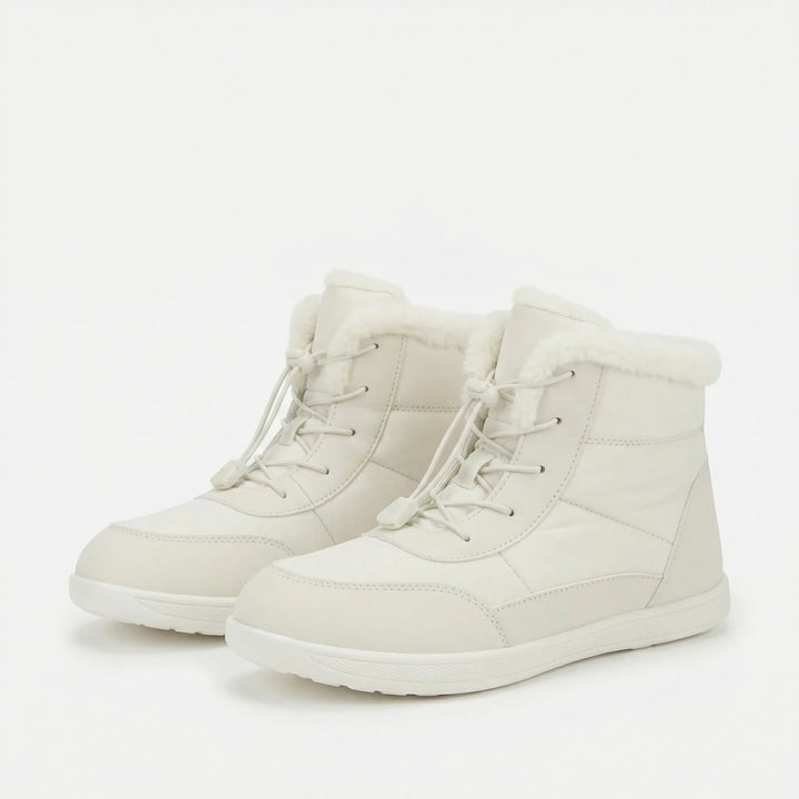 Damen Winterschuh knöchelhoch in Schwarz, warm gefüttert