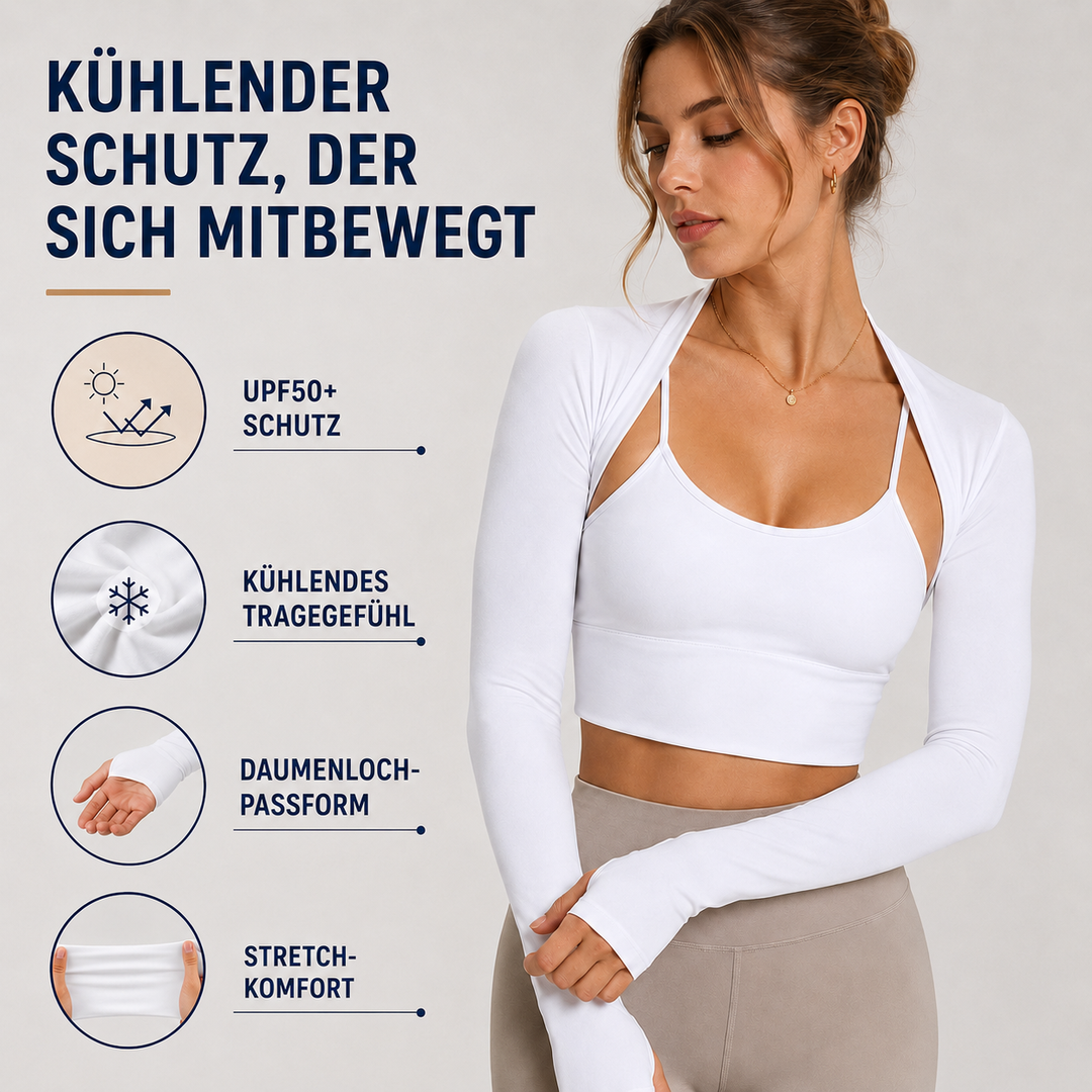Unisex Armlinge mit Kühlfunktion für Outdoor-Sport. Perfekter Sonnenschutz für Fahrradfahrer im Sommer.