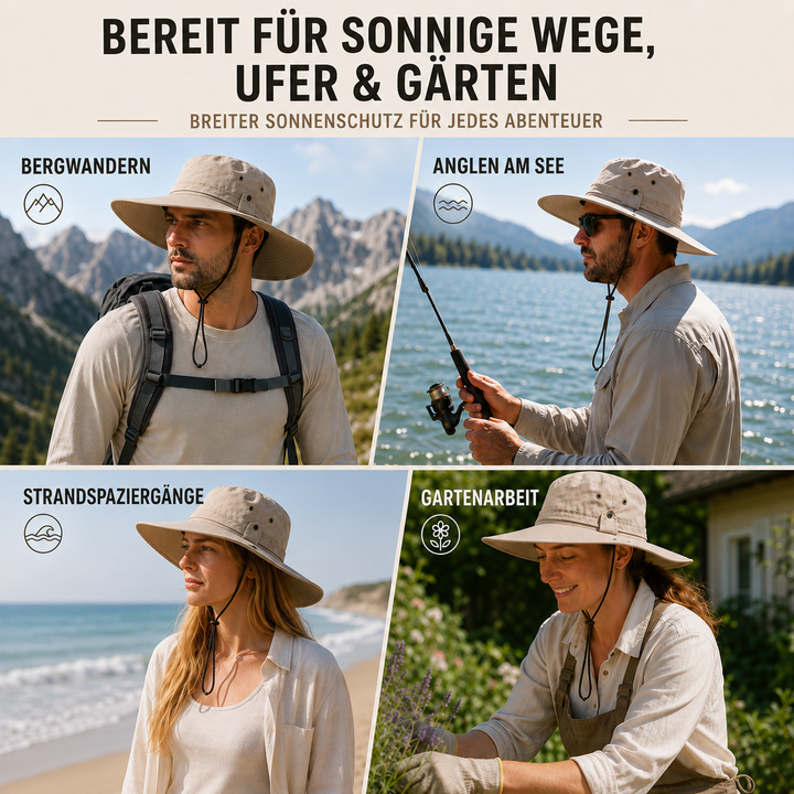 Beige farbener Bucket Hat für den Alltag und Outdoor-Sportarten