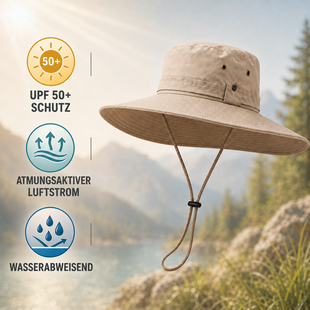 Funktionaler Trekkinghut mit Belüftungslöchern für heiße Sommertage