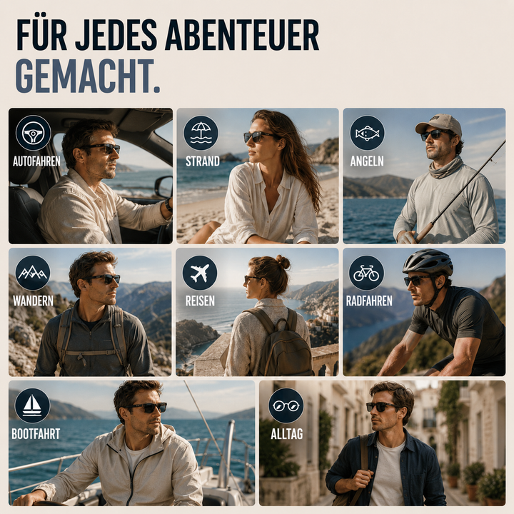 Polarisierte Sonnenbrille mit robustem Gestell von vorn