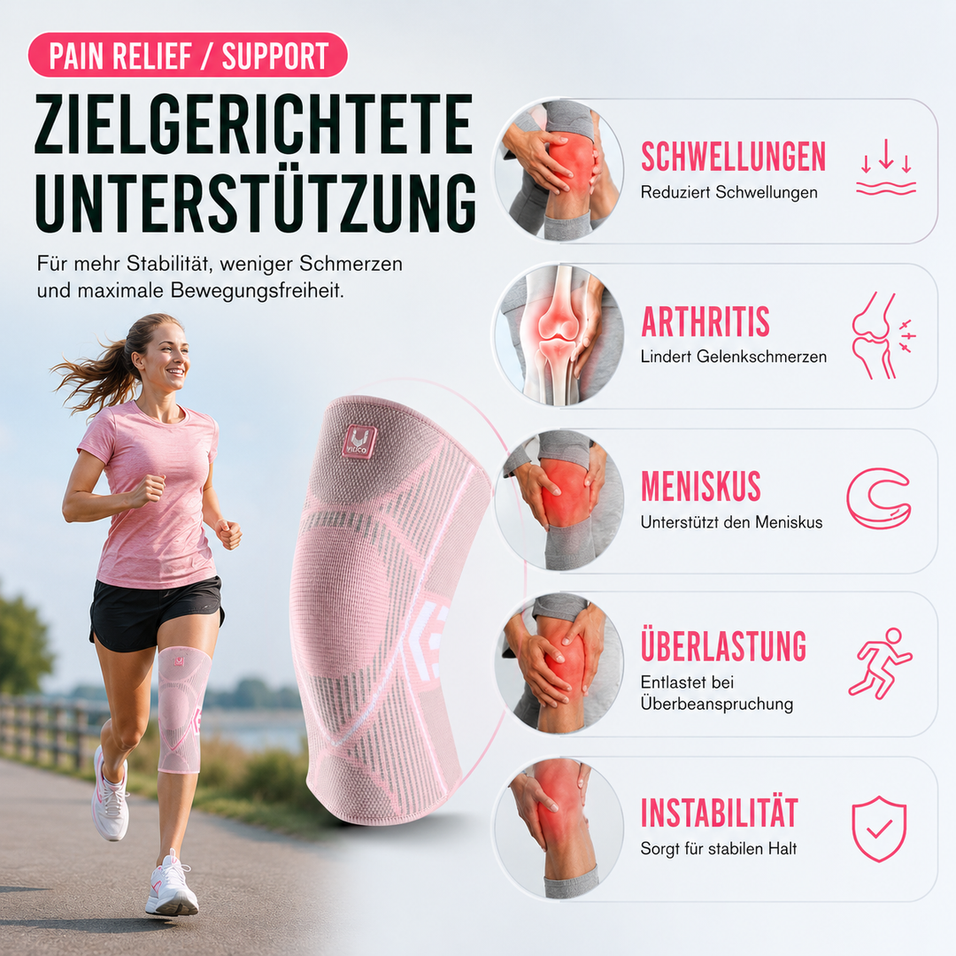 Elastische Polyester-Kniebandage, unisex, schwarz, für Komfort & Schutz beim Sport.