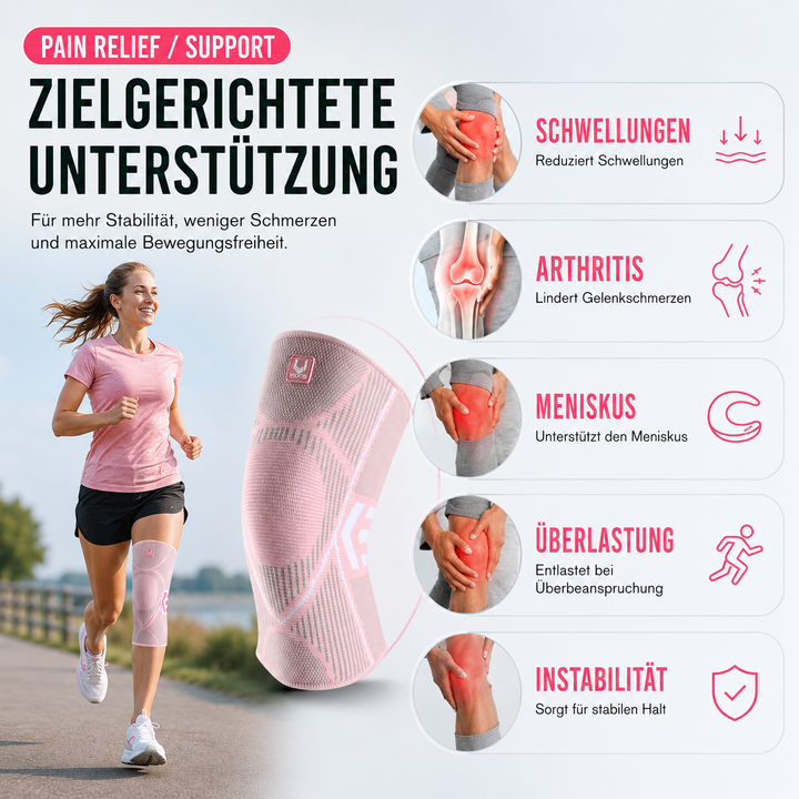 Elastische Polyester-Kniebandage, unisex, schwarz, für Komfort & Schutz beim Sport.