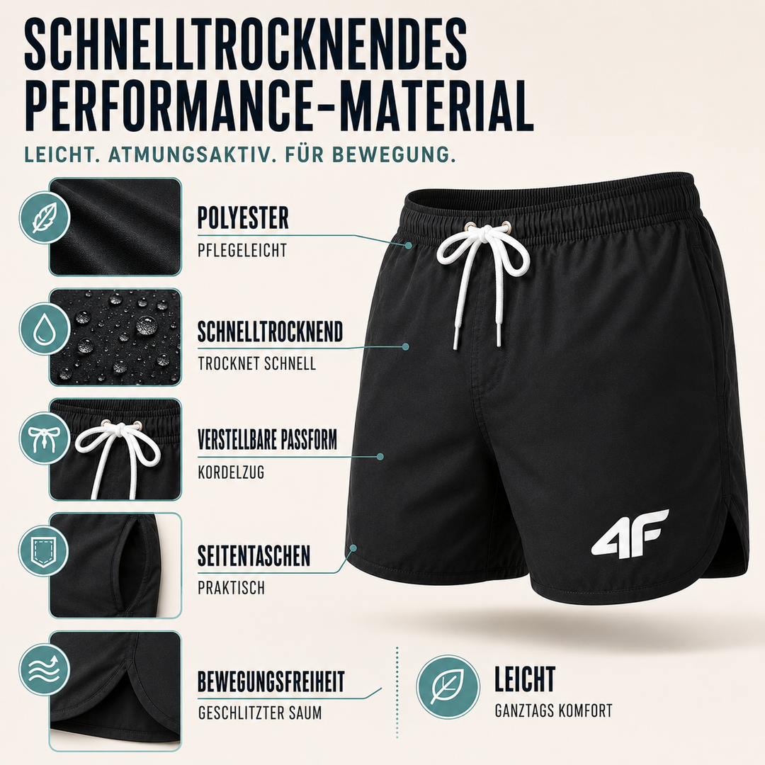 Kurze Herren Strandshorts, schnelltrocknend & vielseitig. Perfekt für Freizeit & Wassersport im Sommer.