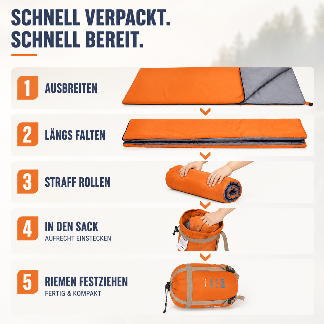 Detailaufnahme des weichen Innenmaterials vom Camping Schlafsack