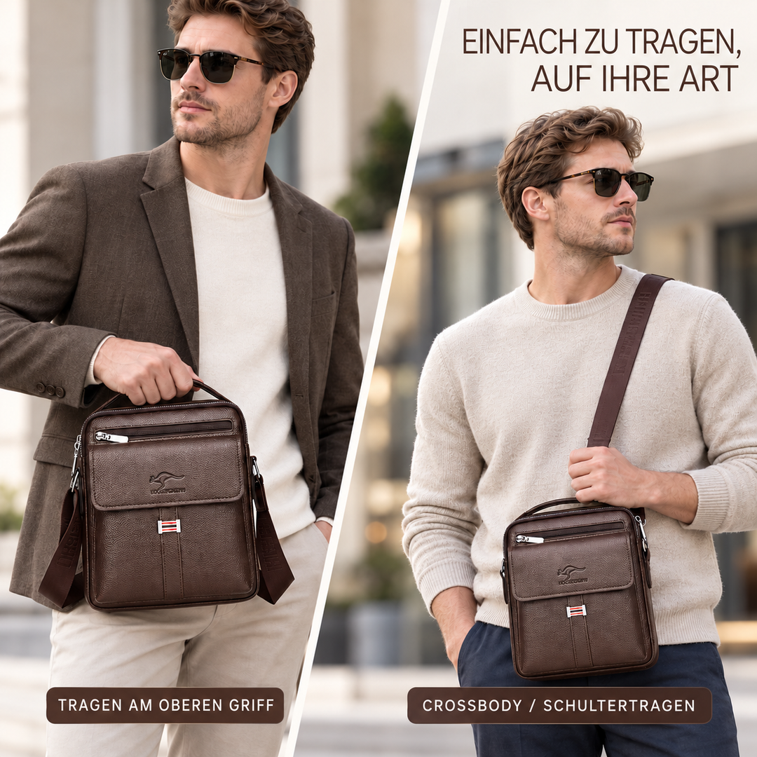 Schwarze Herrentasche als praktische Schultertasche für die Freizeit