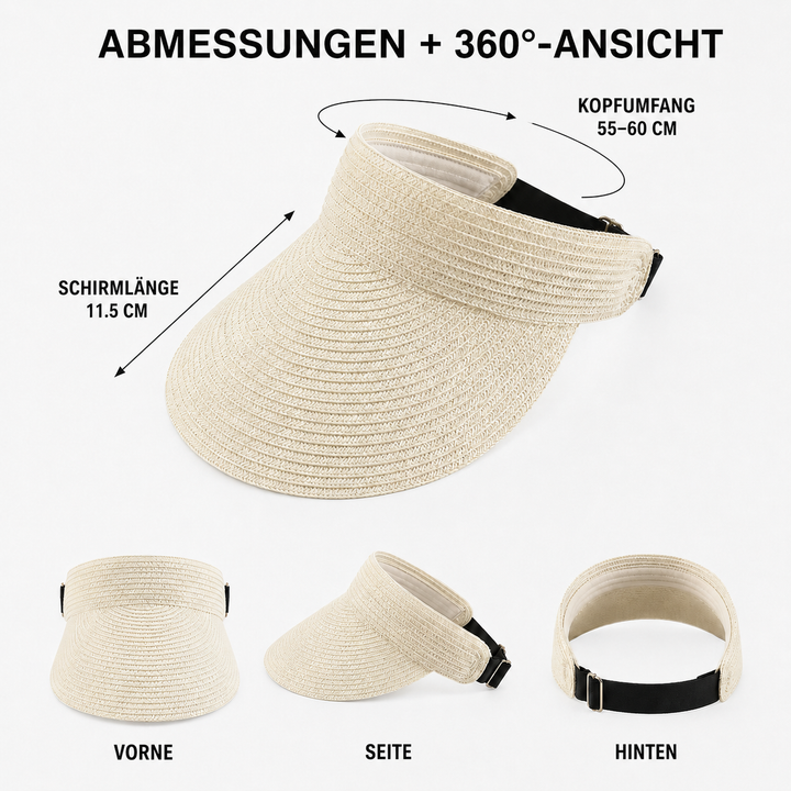 Detailaufnahme des flexiblen weißen Vandra Sonnenschirms mit elastischem Band.