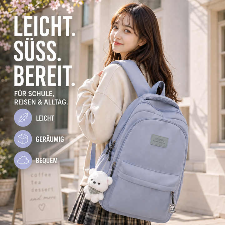 Organisierter Unisex Rucksack mit gepolstertem Laptopfach, ideal für Schule, Universität & Büroalltag.