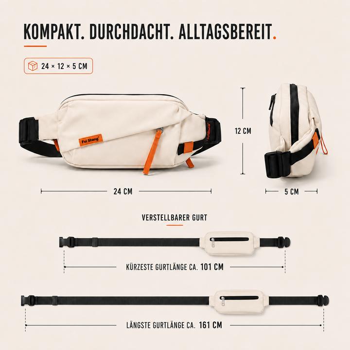 Funktionale Brusttasche für Herren & Damen, robustes Oxford-Gewebe, perfekt für Reise-Organisation.