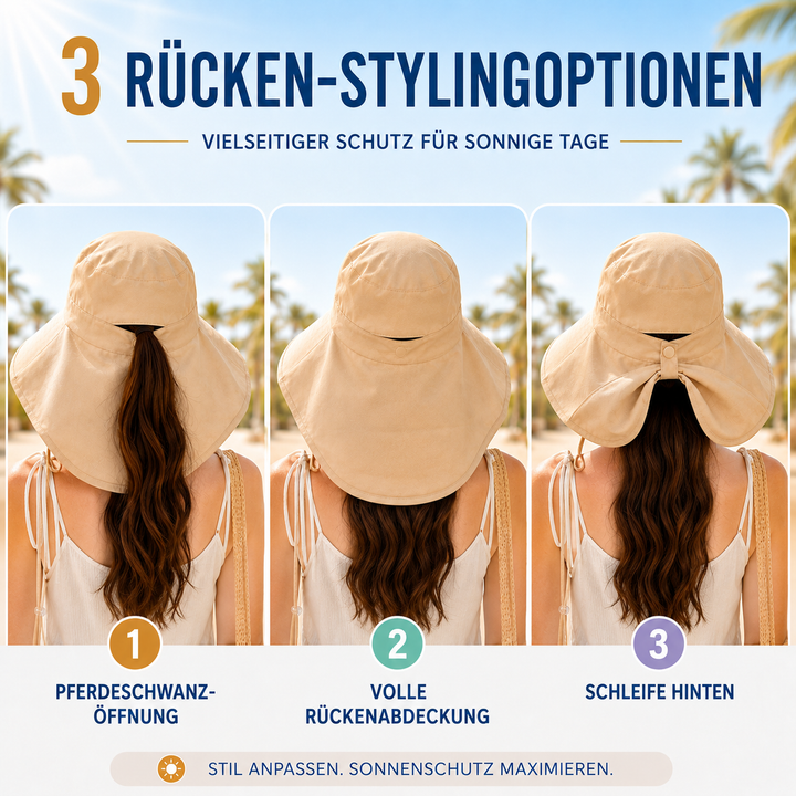 Atmungsaktiver Unisex Sonnenhut mit Nackenschutz, breiter Krempe & UV-Schutz für Sommeraktivitäten.