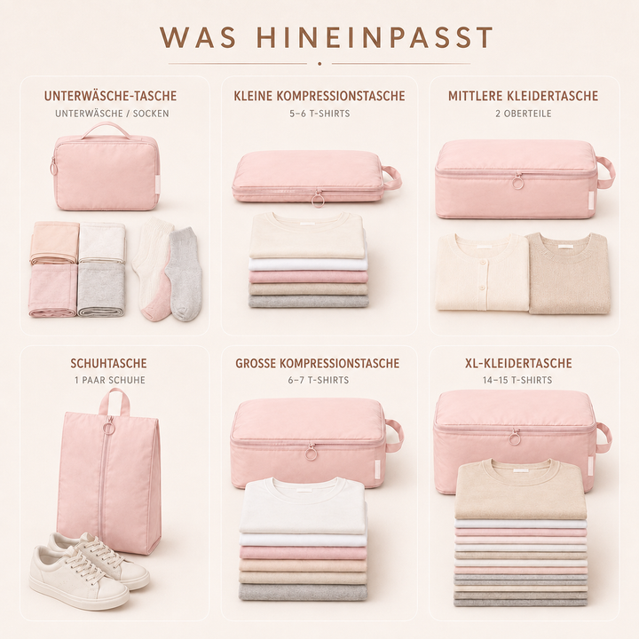 Reiseorganizer Set für Kleidung, ideal für den Urlaub