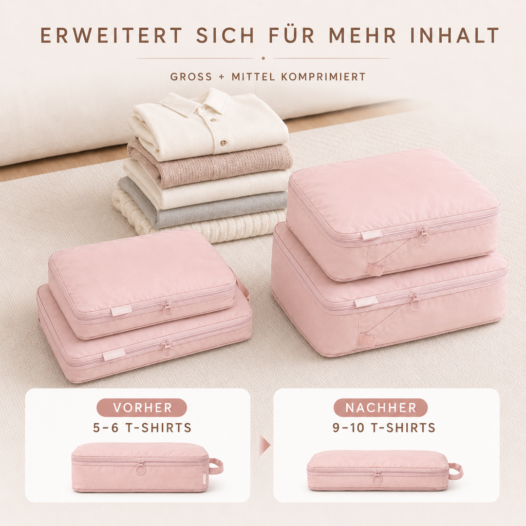 Voylix Leichte Packwürfel für Koffer, blaue Reiseorganizer im Set