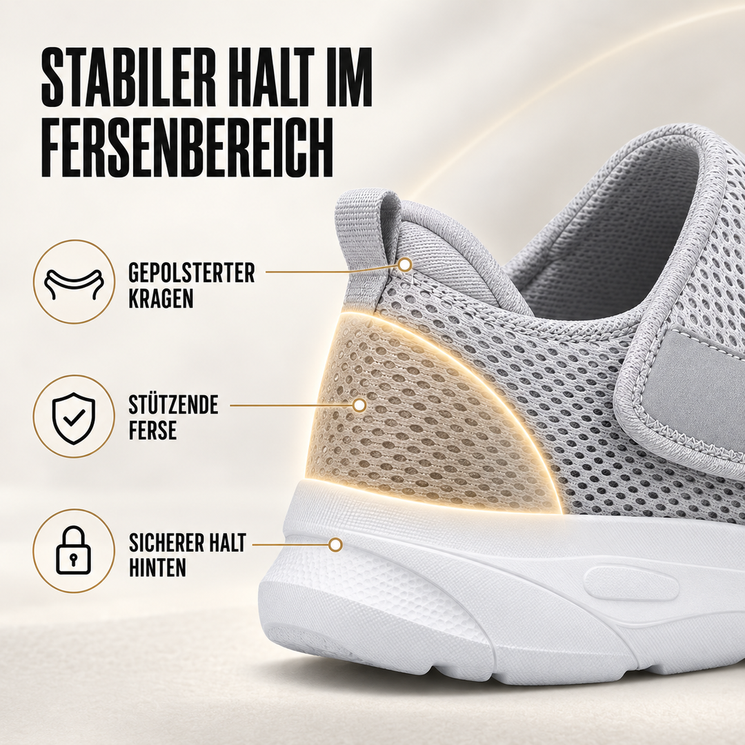 Datierte Ansicht der verstellbaren Gehschuhe für Herren in Blau mit extra Weite
