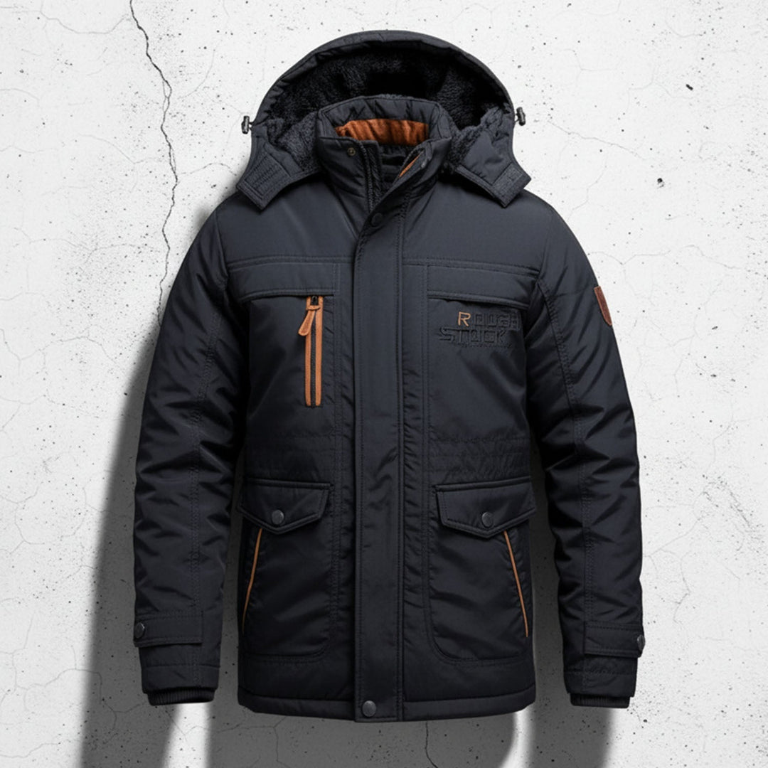 Herren Winterparka in Schwarz im Studio-Look