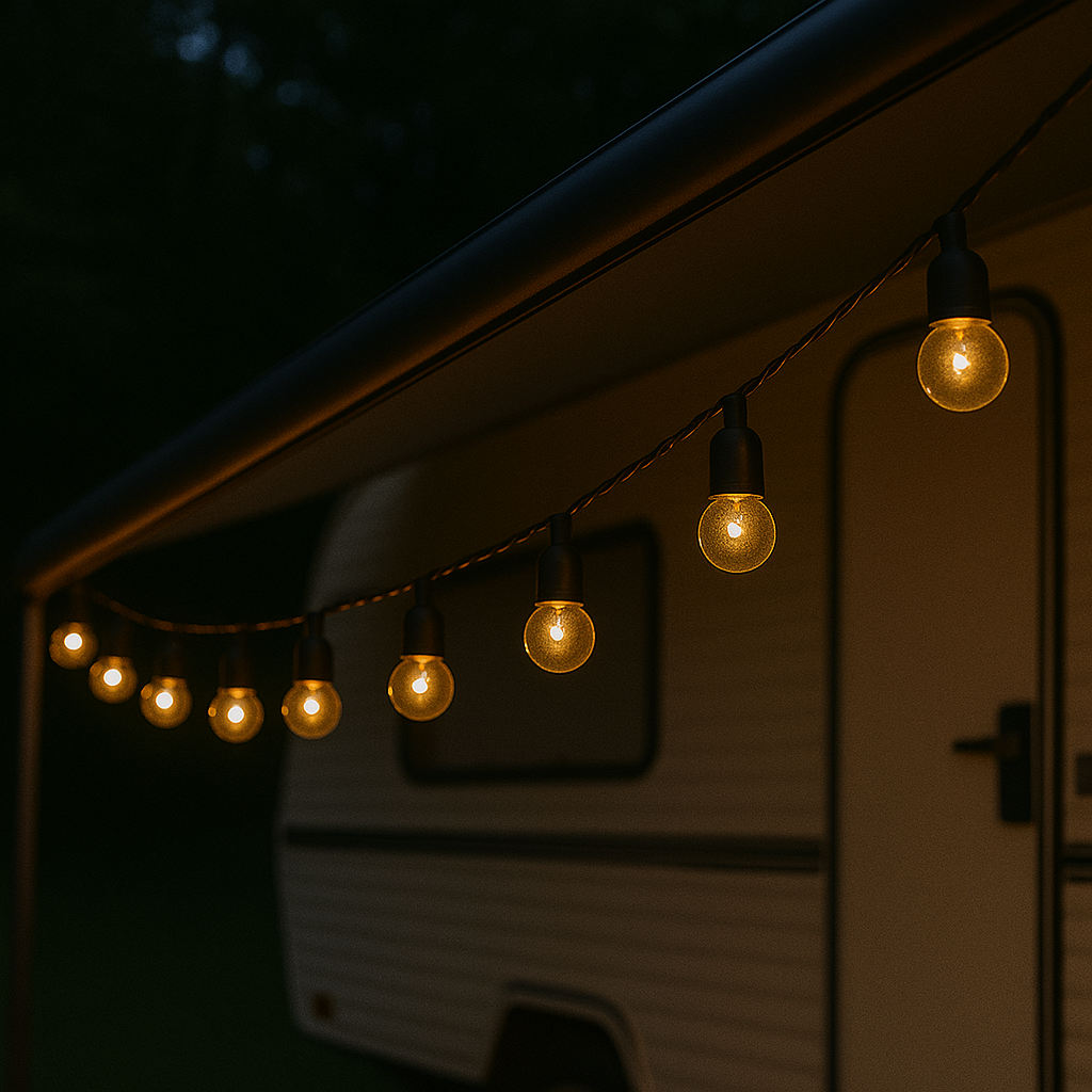 Wetterfeste GlowHarbor Lichterkette, solar- & USB-betrieben, ideal für stimmungsvolle Gartenbeleuchtung & Außenbereiche.