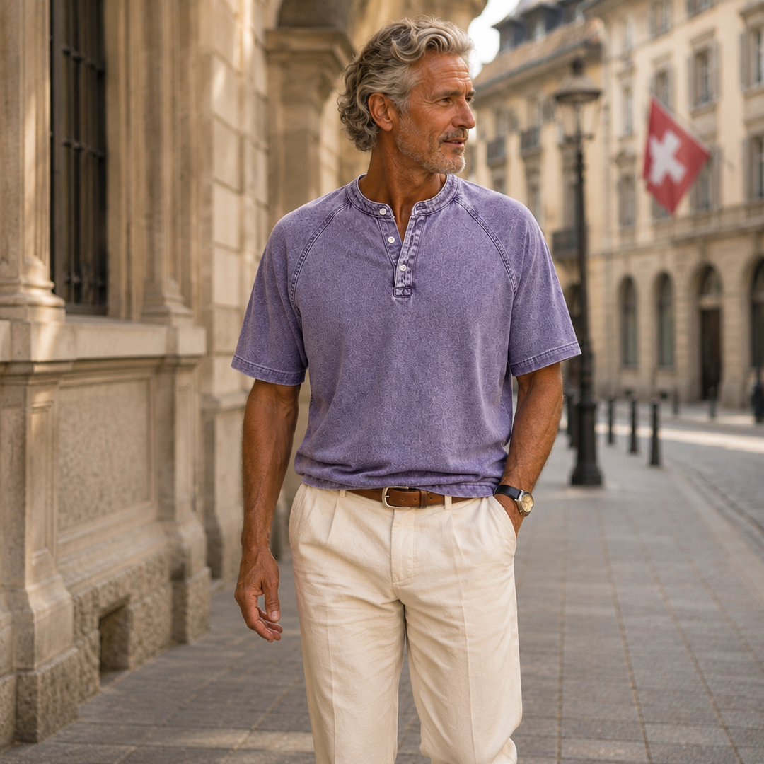 Herren Vintage Hemd mit Knopfleiste, klassischer Schnitt, zeitloses Design für elegante Freizeitlooks.
