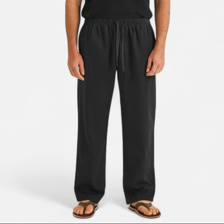 Leichte Herren Relax Hose mit weitem Schnitt; ideal für Freizeit, Sommer und bequeme Casual-Outfits.