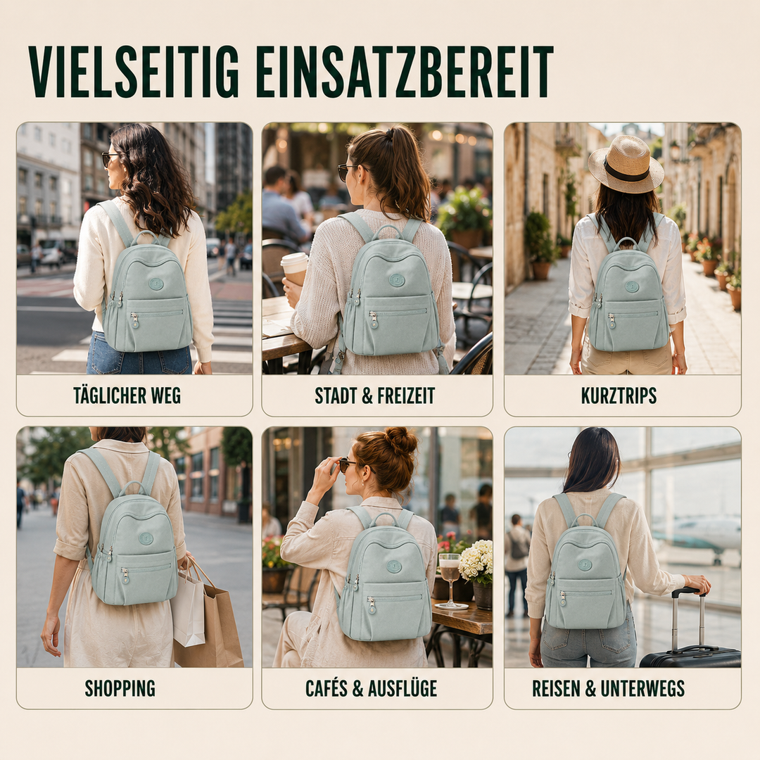 Ergonomischer 11L Anti-Diebstahl Rucksack aus Nylon, mit vielen Fächern und cleverem Diebstahlschutz.