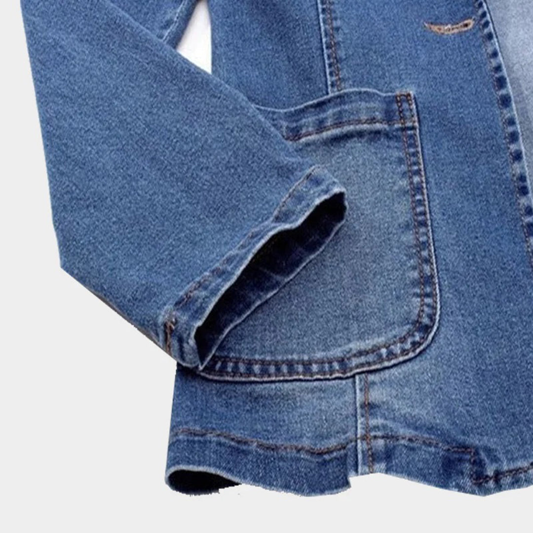 Damen-Denim-Blazer mit Thermofutter für Eleganz