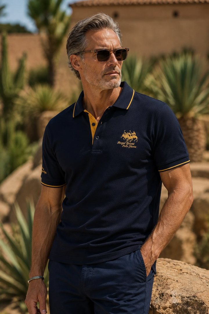Herren Luxus Polo-Shirt in klassischer Passform, elegant & bequem. Ideal für Freizeit, Büro & Golf.