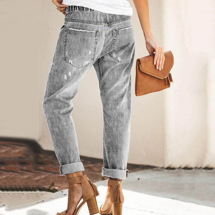 Damen Jogginghose Denim Detailansicht Waschung