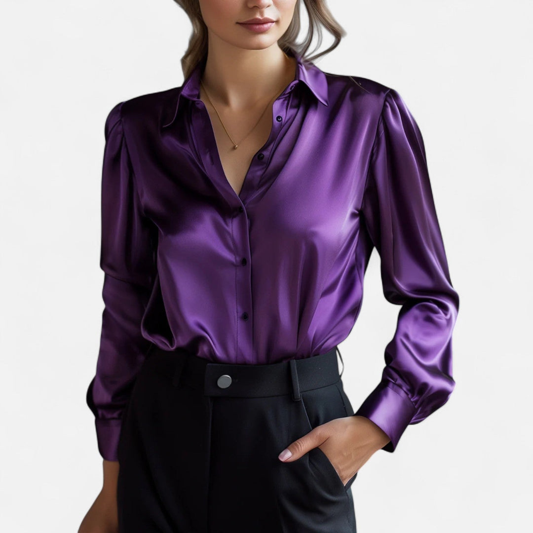 Modische Clara Langarmbluse für Damen. Perfekte Bluse für festliche Anlässe oder elegante Sommer-Outfits.