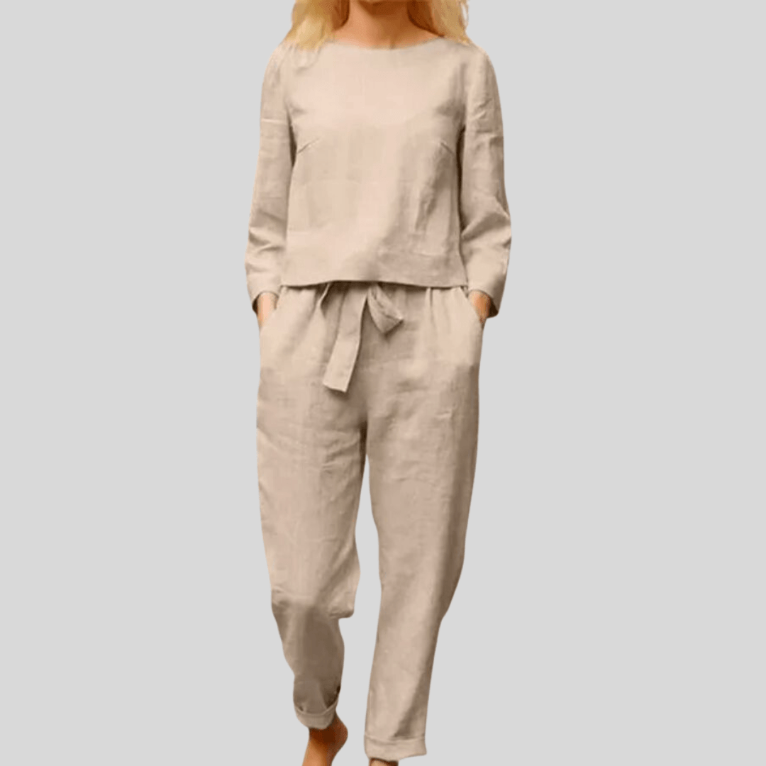 Damen Set Detailansicht der Textur und des Bunds