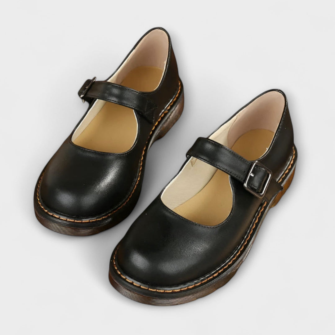 Damen Mary Jane Halbschuhe in klassischem Schwarz