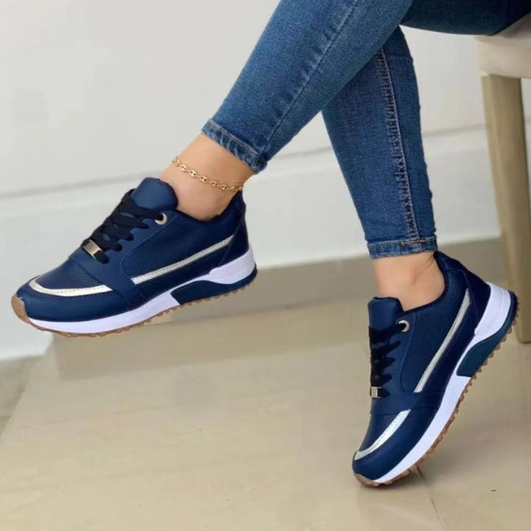 Leichte Damen Sneaker in Blau, Schwarz & Weiß für Komfort