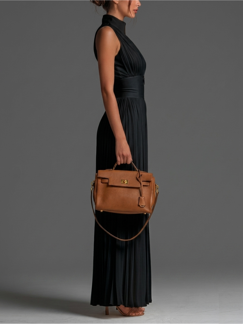 Schwarzer Damen Jumpsuit, elegant plissiert für Abendmode und festliche Anlässe