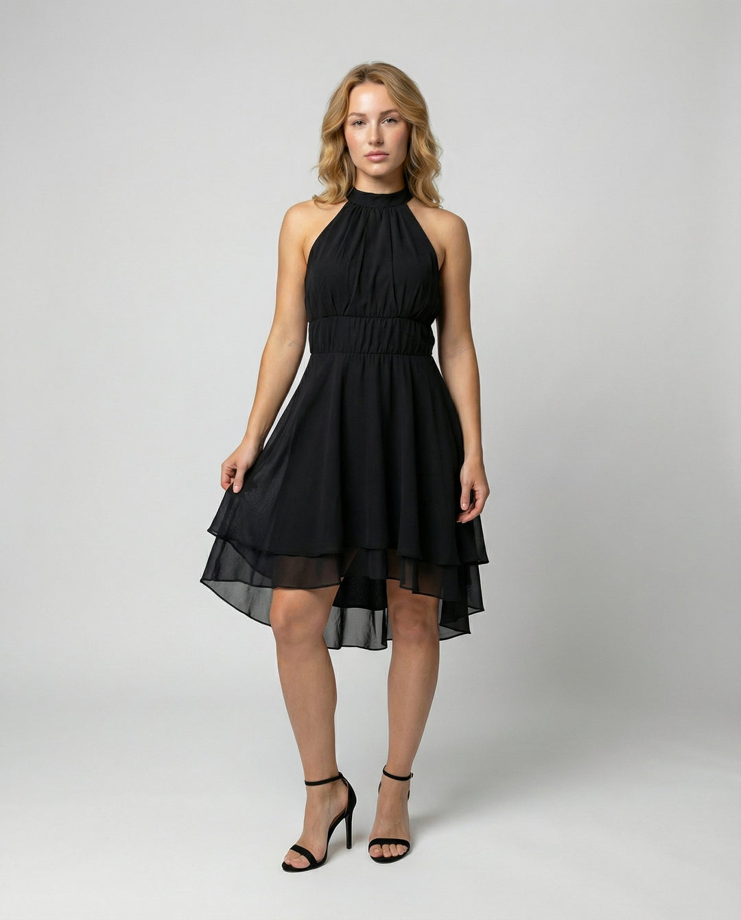 Modisches, ärmelloses Rüschenkleid für Damen, perfekt als Sommerkleid oder Freizeitkleid.