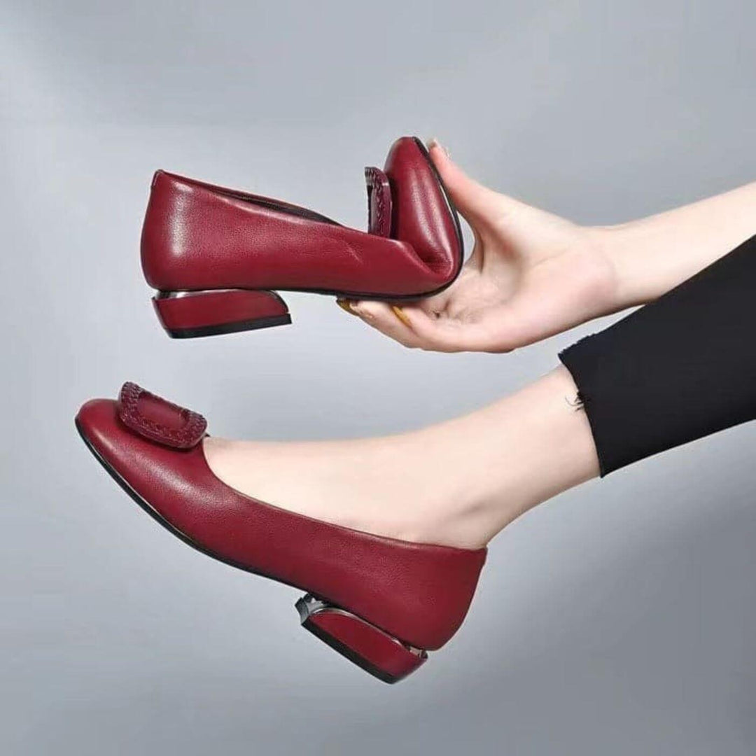 Damen orthopädische Halbschuhe in Rot mit flexibler Sohle