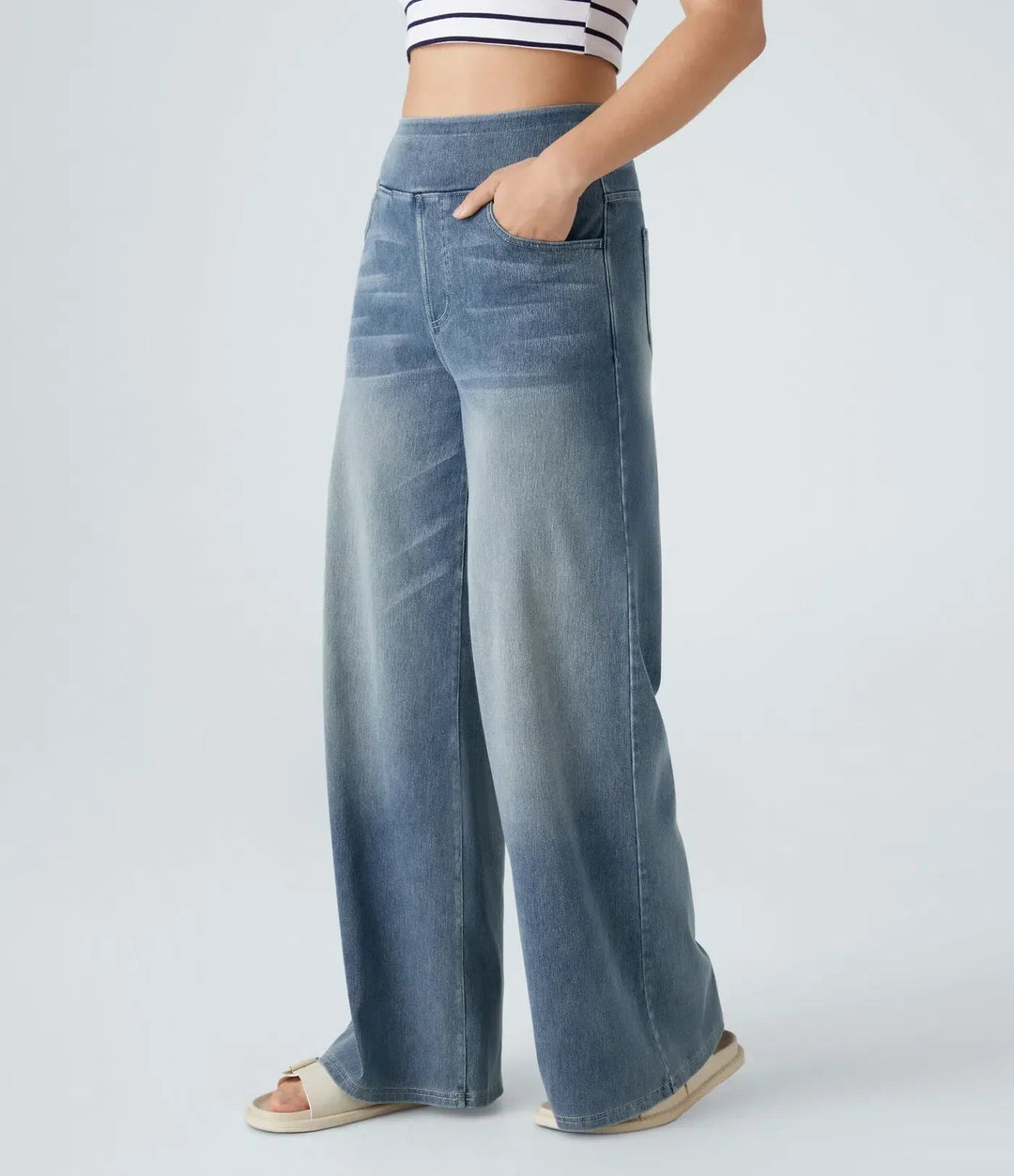 Vielseitige Damenhose mit hoher Taille, bequem, elastisch & stilvoll, perfekt für Freizeit & Business.