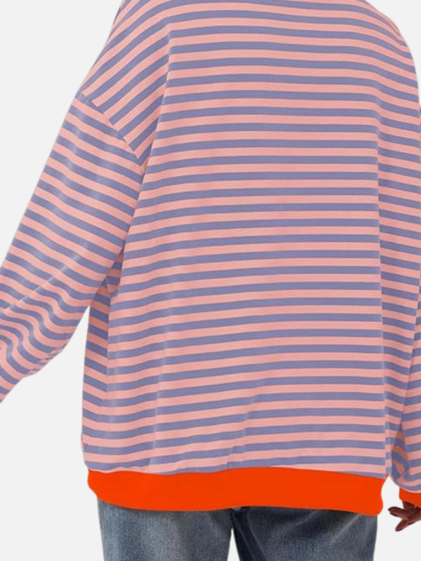 Gestreiftes Damen Langarmshirt weich fallend für den Alltag