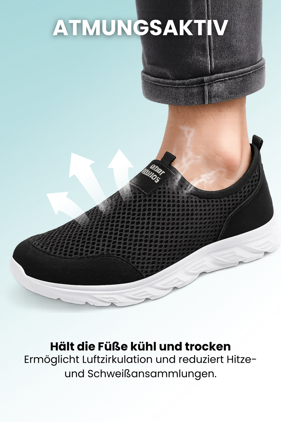 Atmungsaktive Herren Slip-On Sneaker aus leichtem Material, flexibel & rutschfest für Komfort im Alltag.
