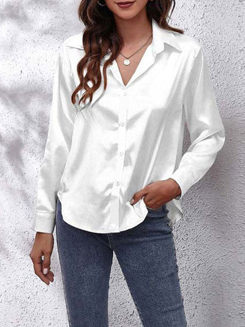 Damen Langarm-Bluse Elegant in Vielfältigen Farben