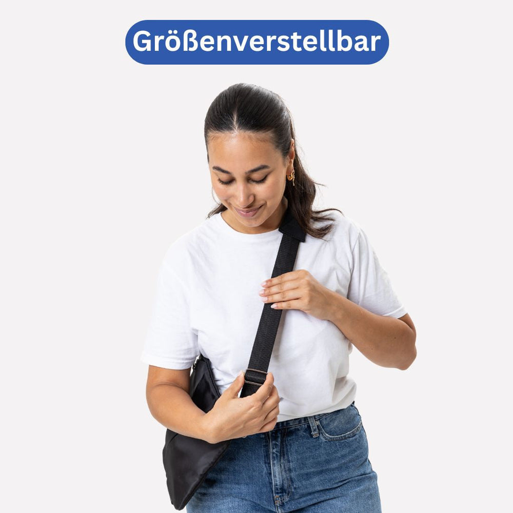 Schnittfeste Anti-Diebstahl Umhängetasche für Damen, mit Streifendesign, ideal für Reisen.
