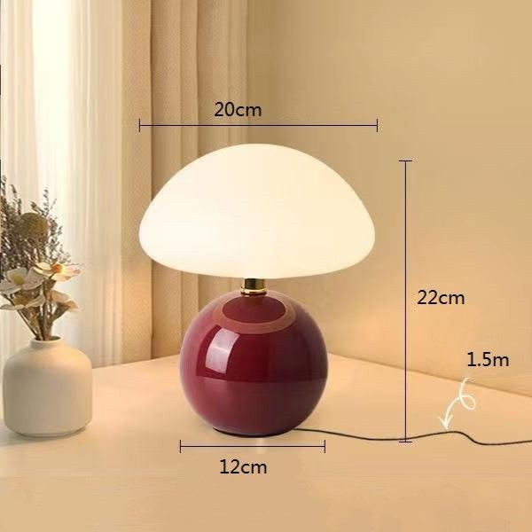 Elegante Französische Creme Tischleuchte mit Pilzdesign
