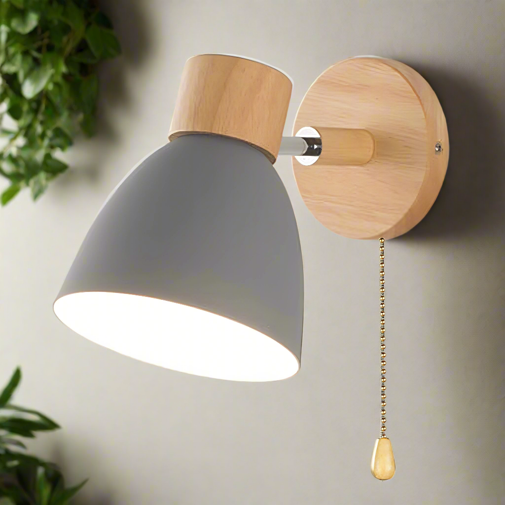 Nordische moderne Wandleuchte aus Holz für jedes Zimmer
